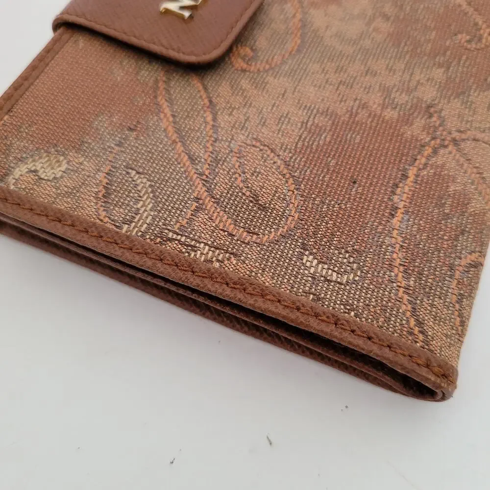 Nina Ricci Brown Wallet Compact Kisslock Bifold Retro Vintage Made Spain Designe